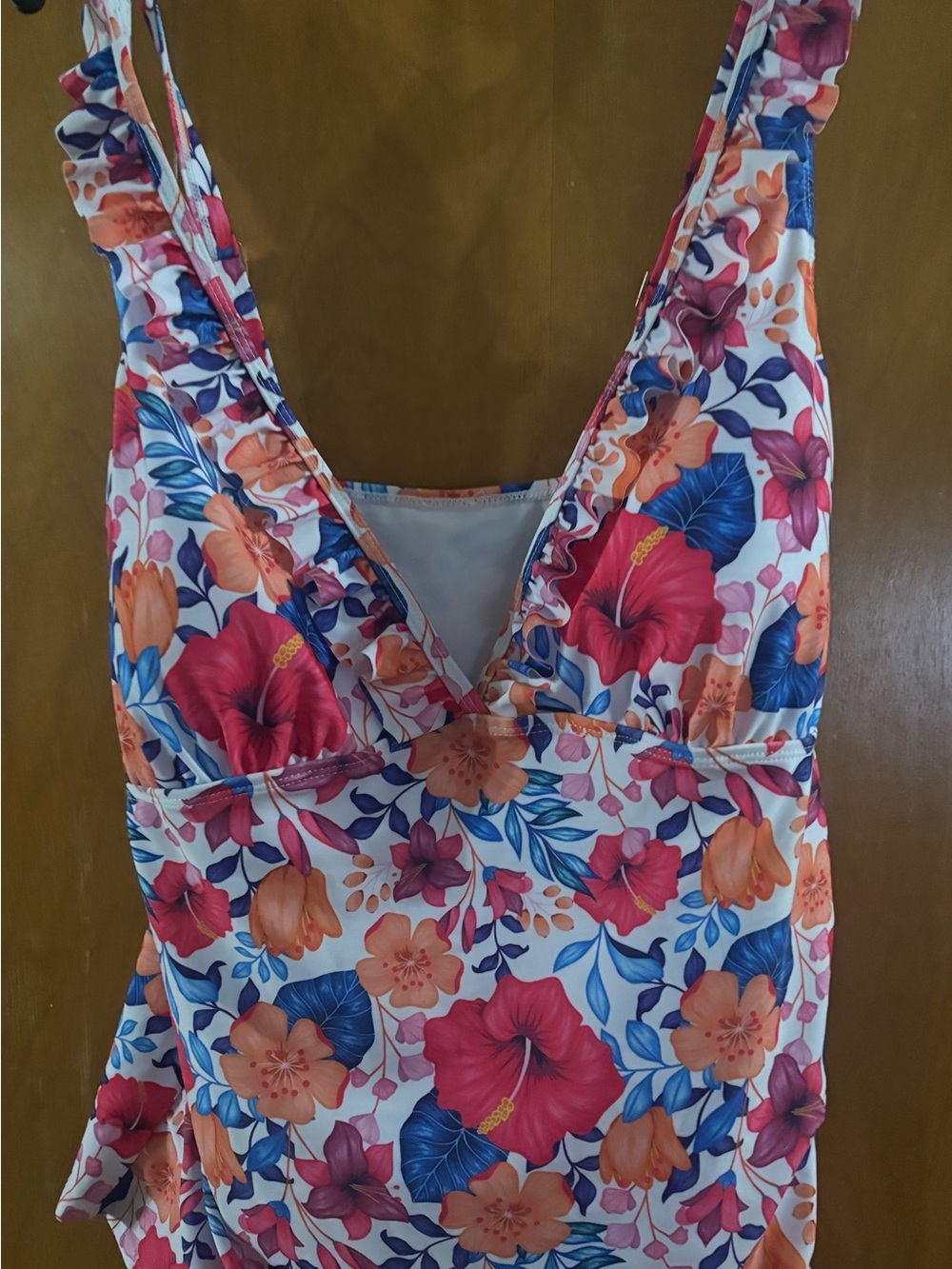 2 pieces Floral Ruffle Swim Camisole - Multicolor